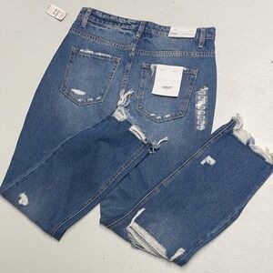 Velvet Women's High Rise Distressed Blue Jeans